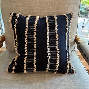 2 Navy blue and Tan custom pillows